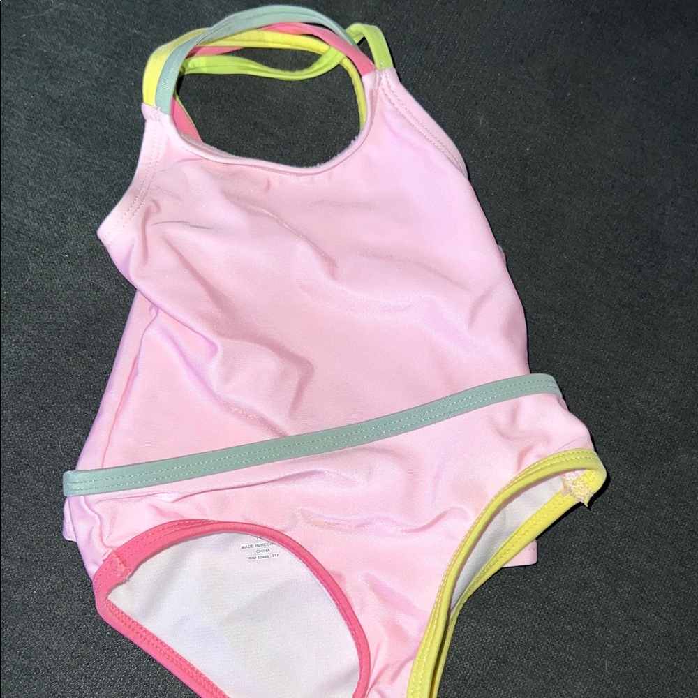 Wonder Nation Pink and Yellow Kids Bikini